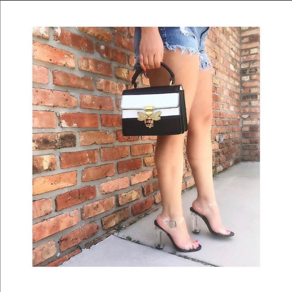 Black clear heels